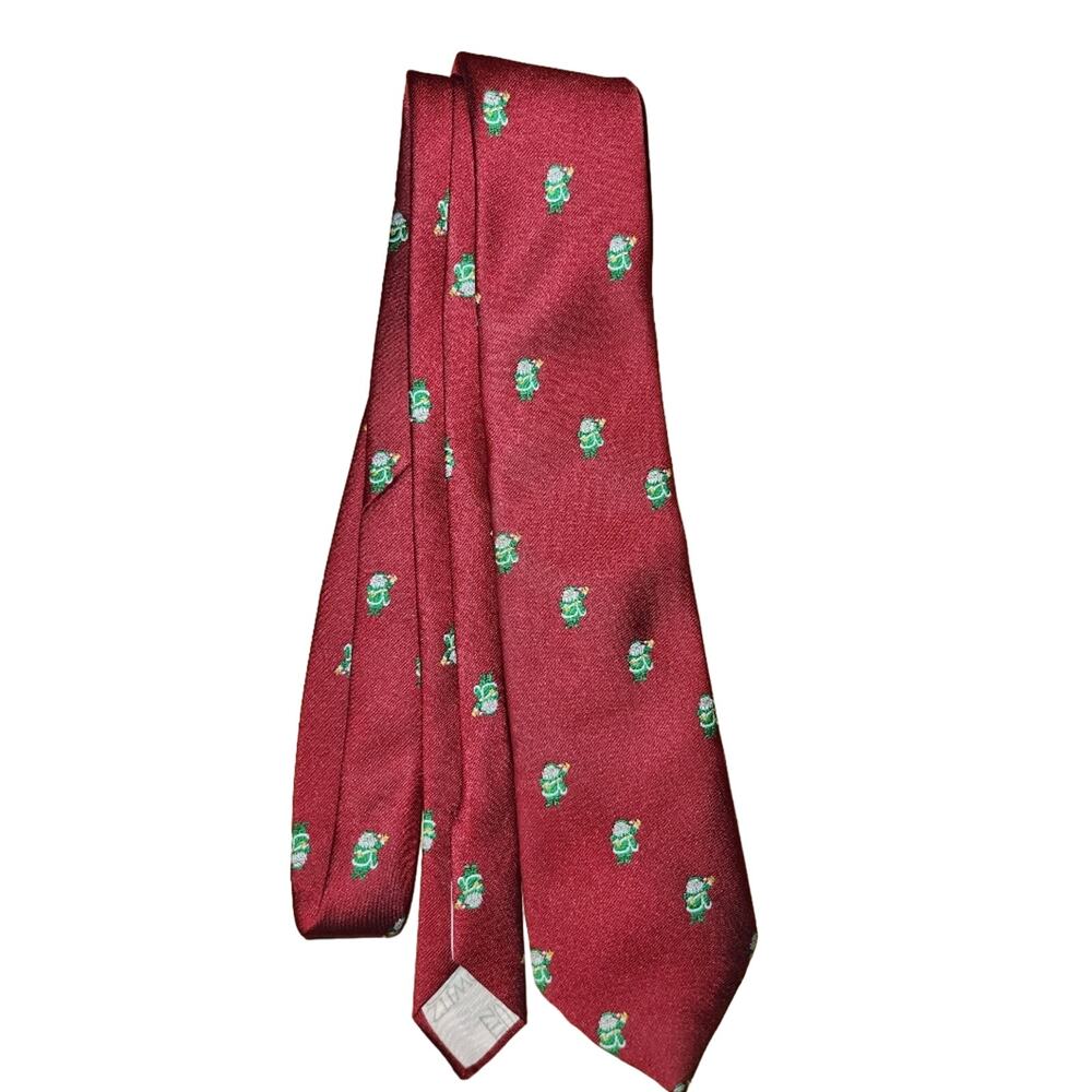 Sarowitz Novelty Necktie, Santa Claus Christmas Holiday Burgundy Polyester